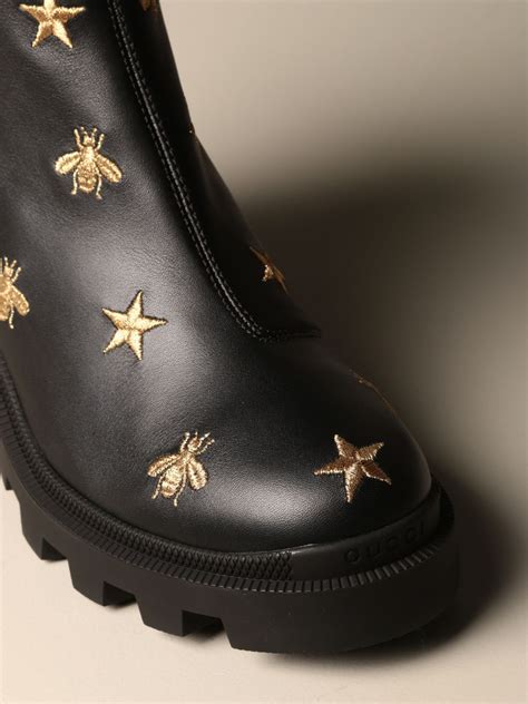 gucci bee star boots|gucci ankle boots with pearls.